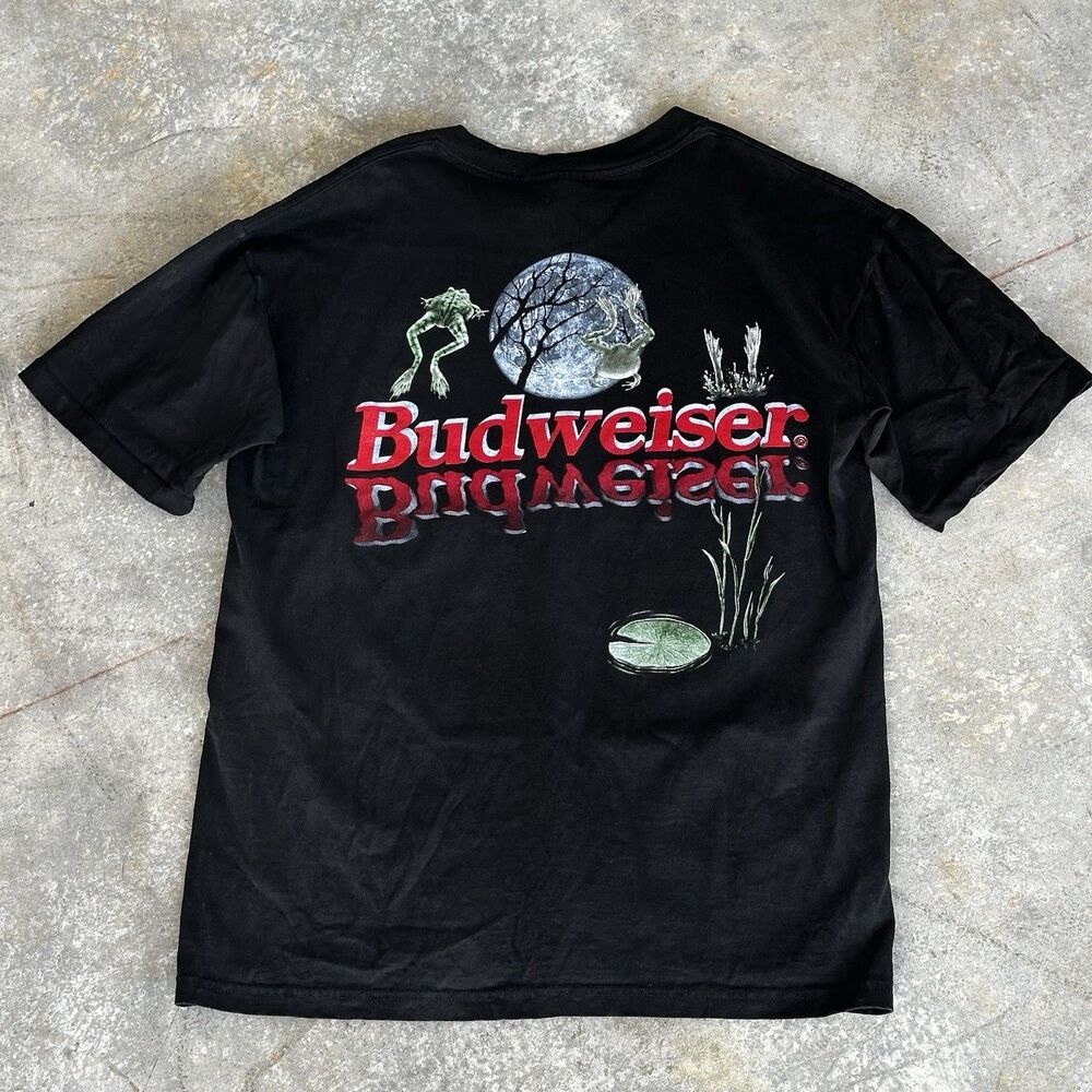 Vintage Budweiser Shirt Mens Large Black Wild Oats Graphic T Shirt